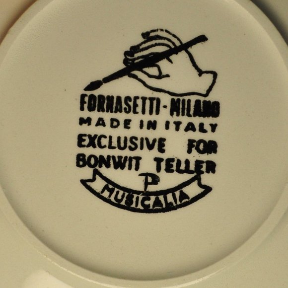 harp? vintage Musicalia Bonwit Teller plates gold coaster (w1175) - Picture 4 of 4